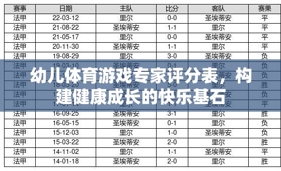 幼兒體育游戲?qū)＜以u(píng)分表，打造健康成長(zhǎng)的快樂基石