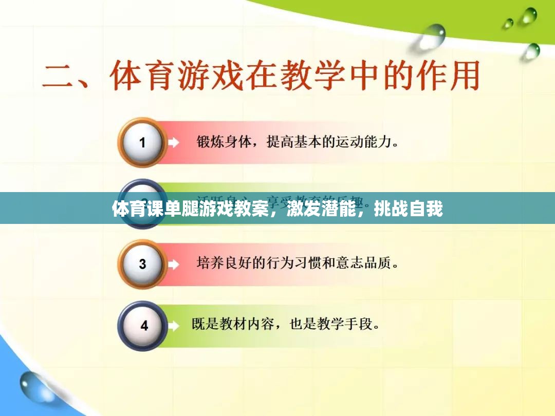 體育課單腿游戲教案，激發(fā)潛能，挑戰(zhàn)自我