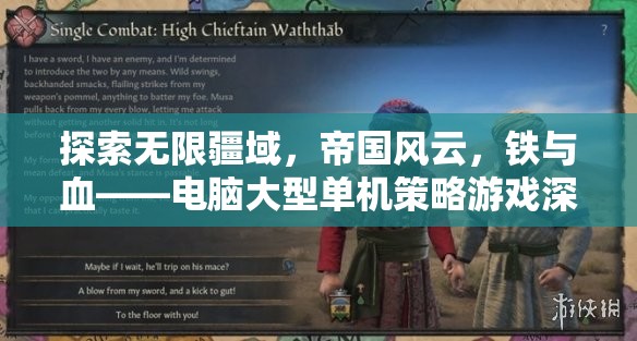 鐵與血，帝國風云——電腦大型單機策略游戲的深度探索與解析  第2張