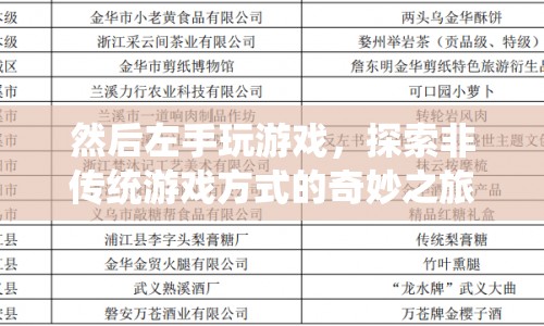 左手玩轉(zhuǎn)游戲，探索非傳統(tǒng)游戲方式的奇妙之旅